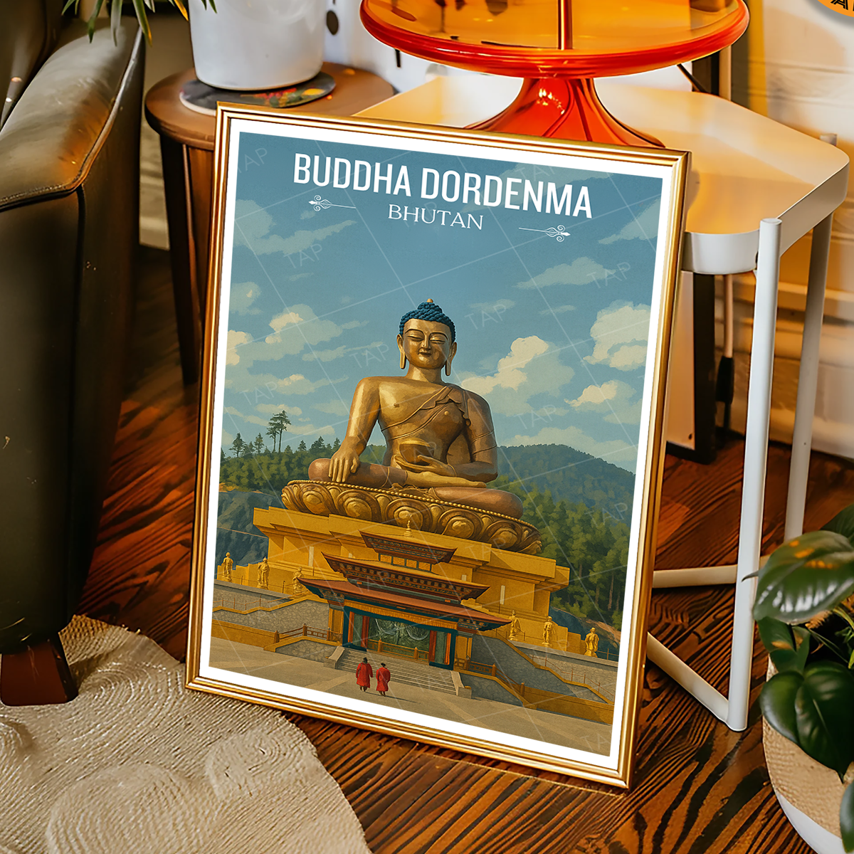 Buddha Dordenma - Bhutan - Travel Wall Art Print - Art Print - Travel Art Poster