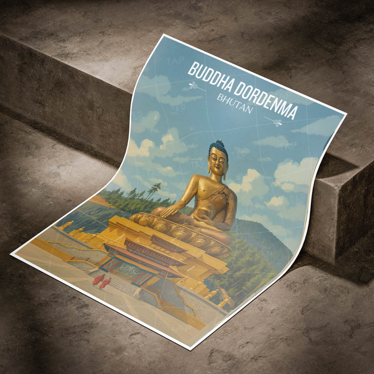 Buddha Dordenma - Bhutan - Travel Wall Art Print - Art Print - Travel Art Poster