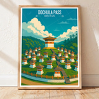 Dochula Pass - Bhutan - Travel Wall Art Print - Art Print - Travel Art Poster