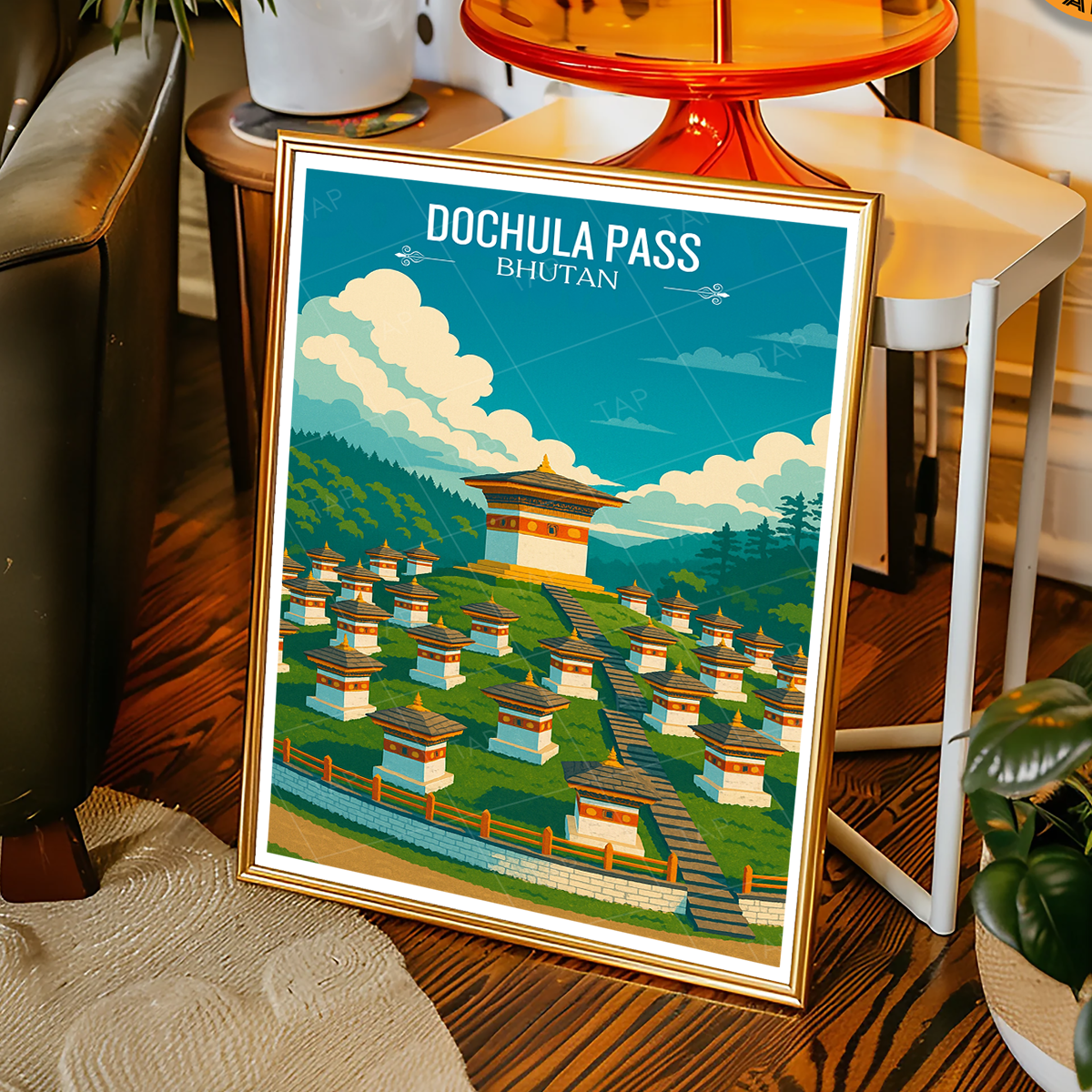 Dochula Pass - Bhutan - Travel Wall Art Print - Art Print - Travel Art Poster