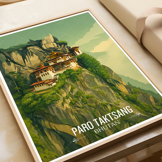 Paro Taktsang - Bhutan - Travel Wall Art Print - Art Print - Travel Art Poster