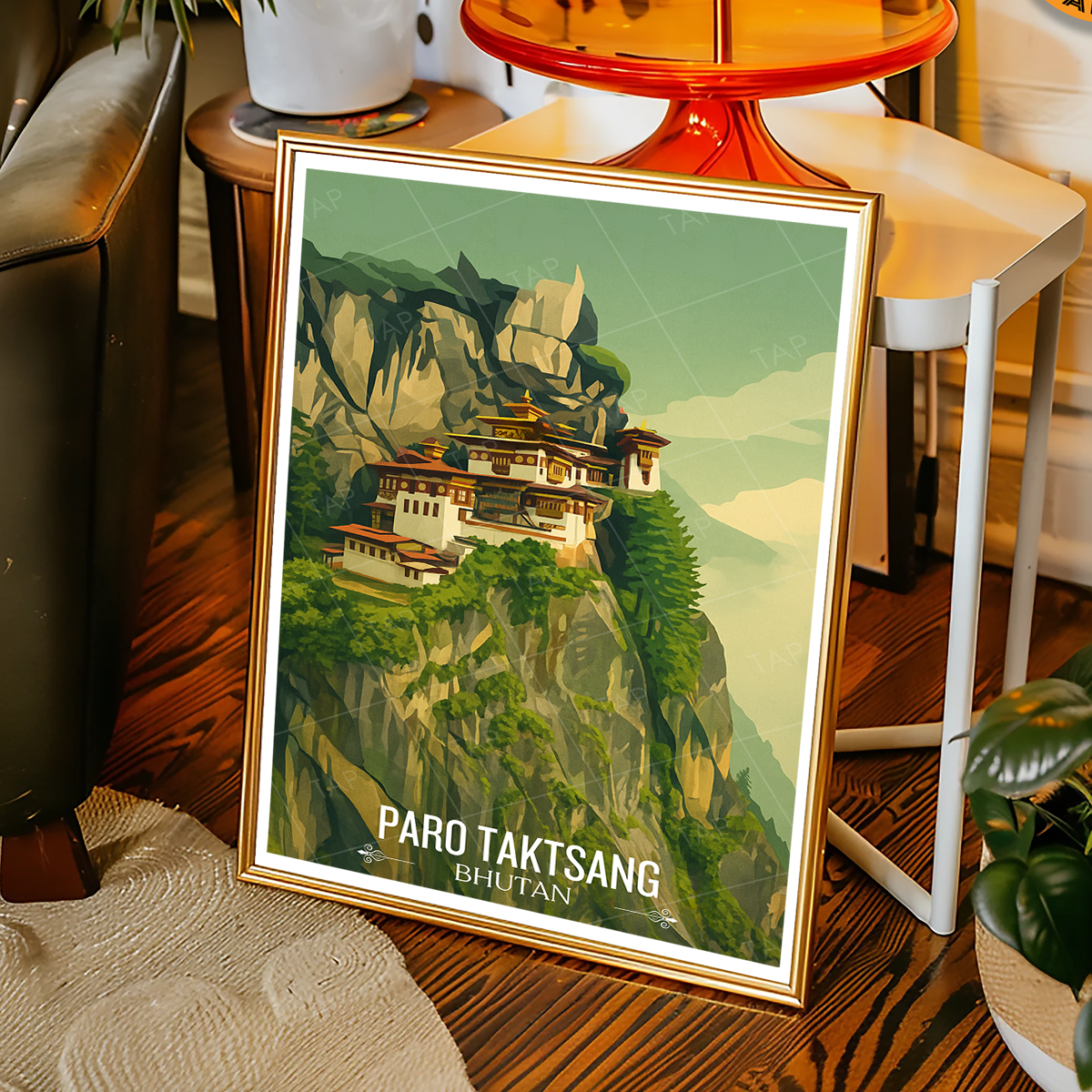 Paro Taktsang - Bhutan - Travel Wall Art Print - Art Print - Travel Art Poster