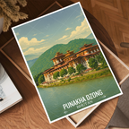 Punakha Dzong - Bhutan - Travel Wall Art Print - Art Print - Travel Art Poster