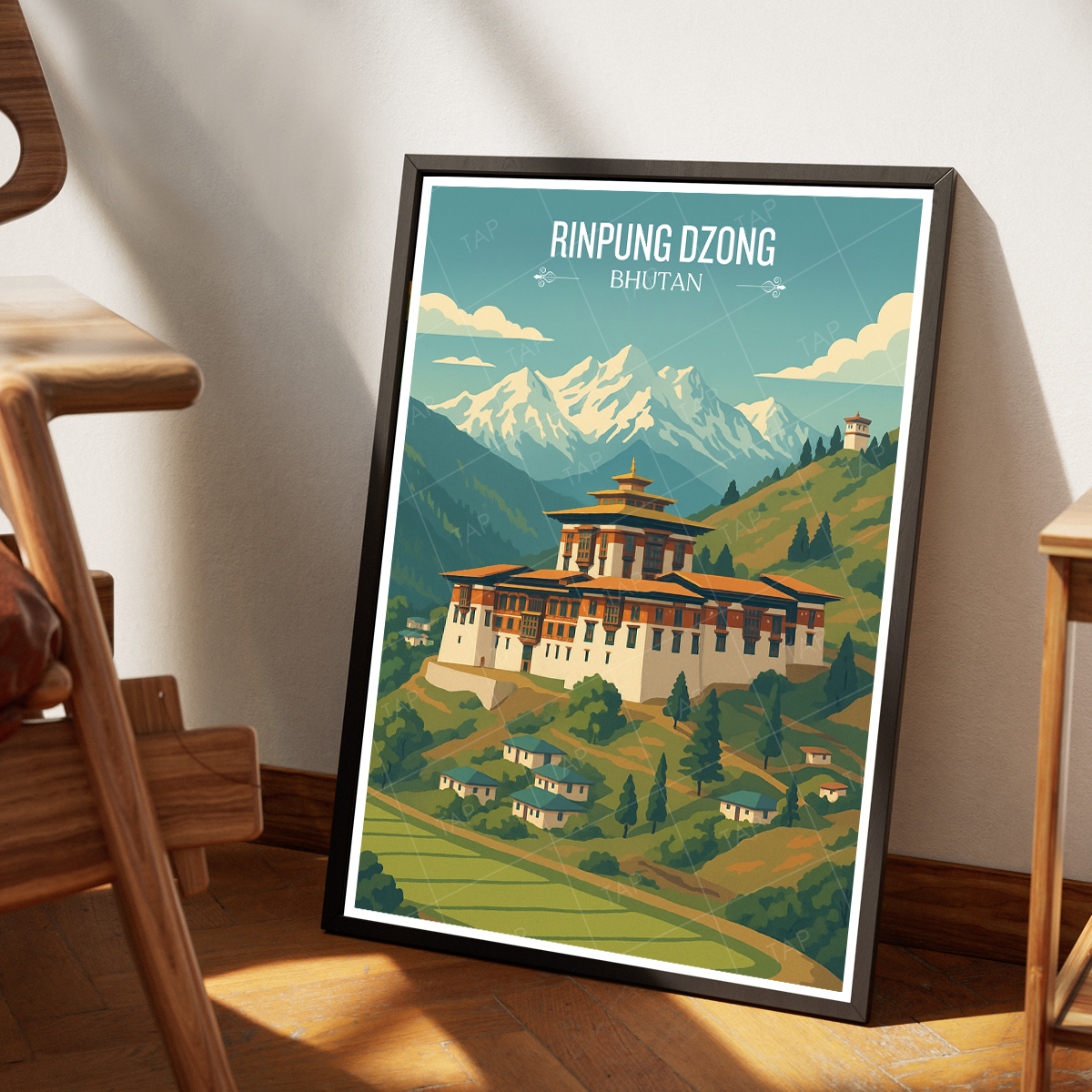 Rinpung Dzong - Bhutan - Travel Wall Art Print - Art Print - Travel Art Poster