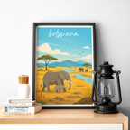 Botswana - Travel Wall Art Deco Poster Print - Travel Art Poster Print