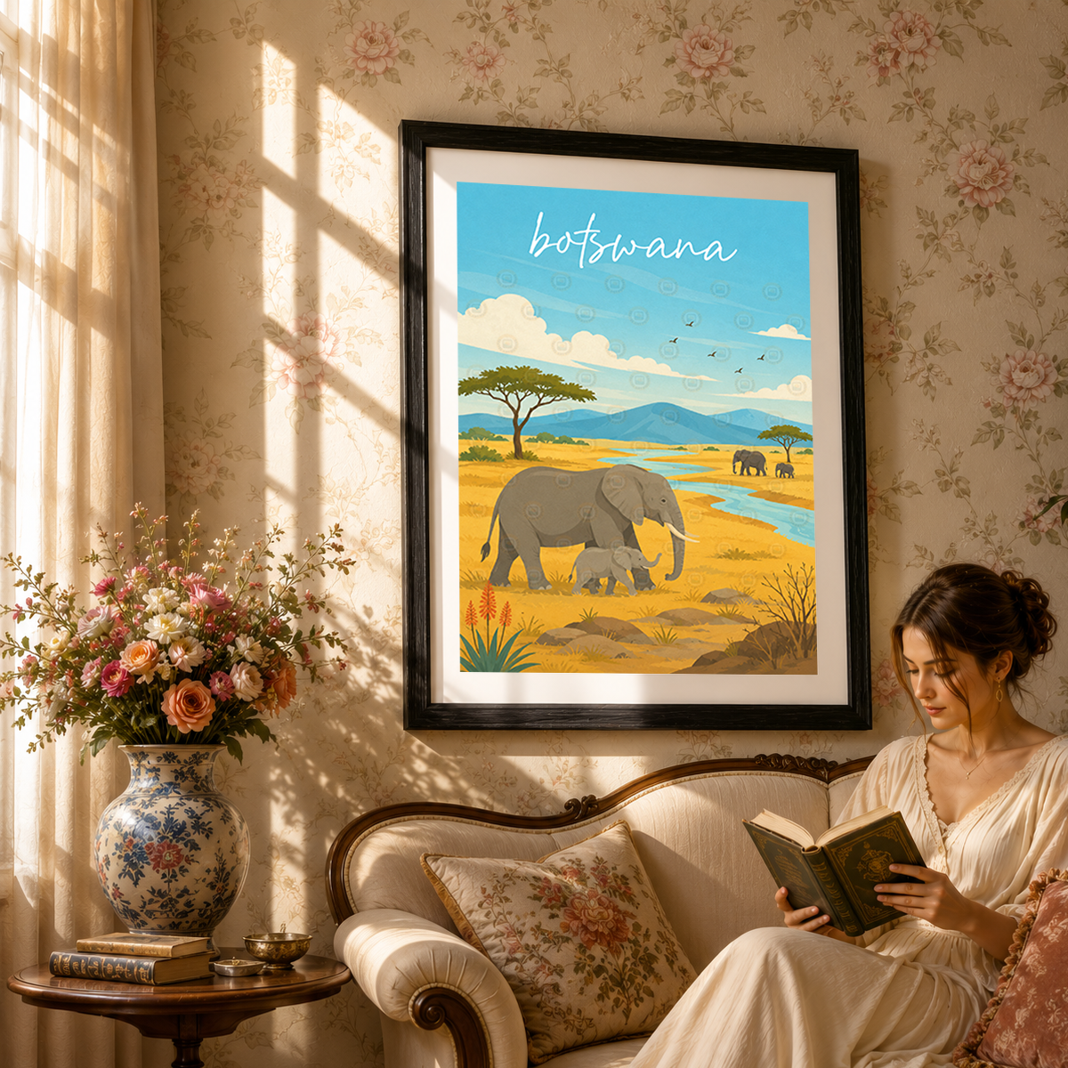 Botswana - Travel Wall Art Deco Poster Print - Travel Art Poster Print