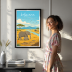 Botswana - Travel Wall Art Deco Poster Print - Travel Art Poster Print
