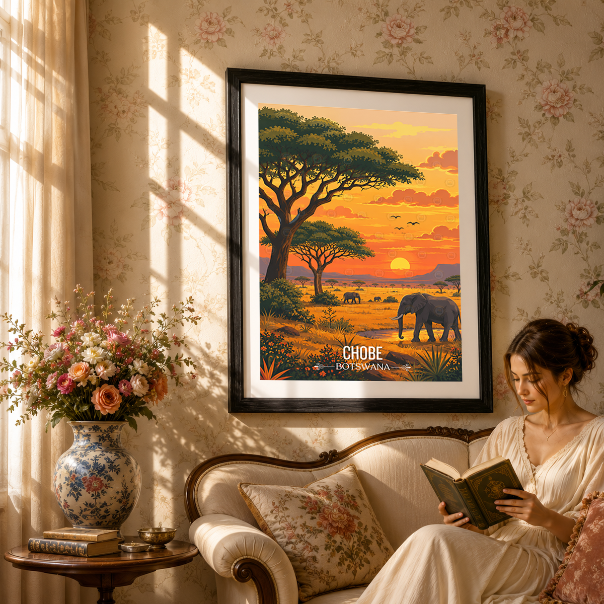 Chobe National Park - Botswana - Travel Wall Art Deco Poster Print - Travel Art Poster Print