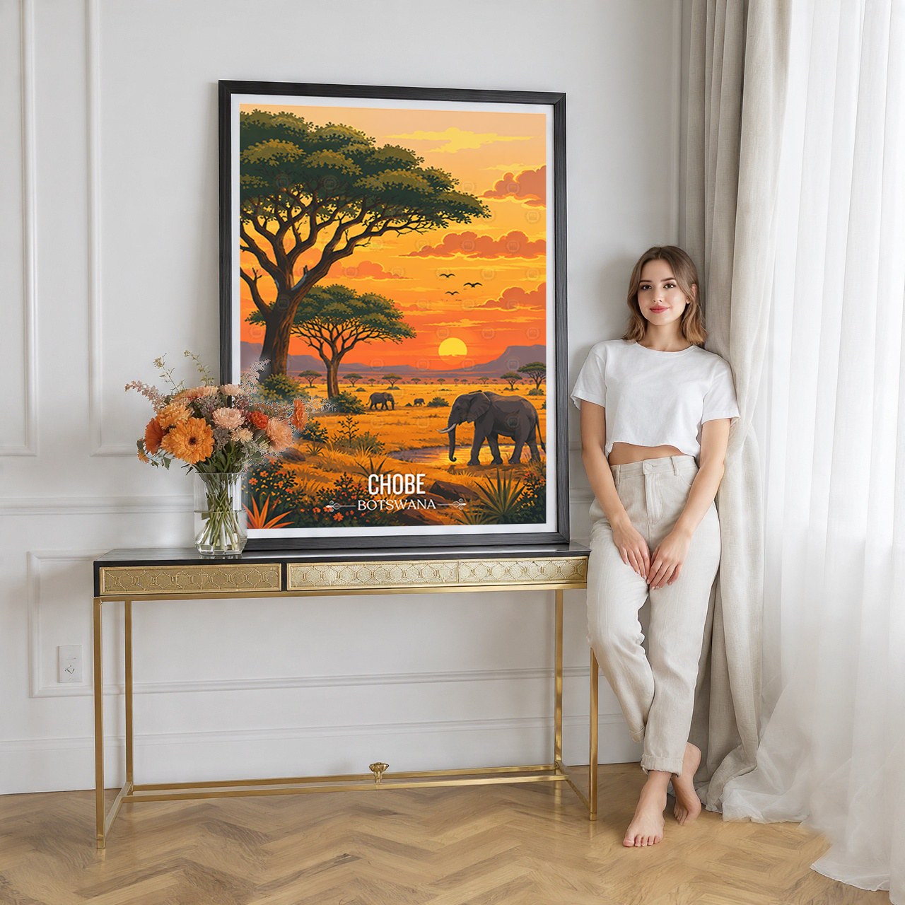 Chobe National Park - Botswana - Travel Wall Art Deco Poster Print - Travel Art Poster Print