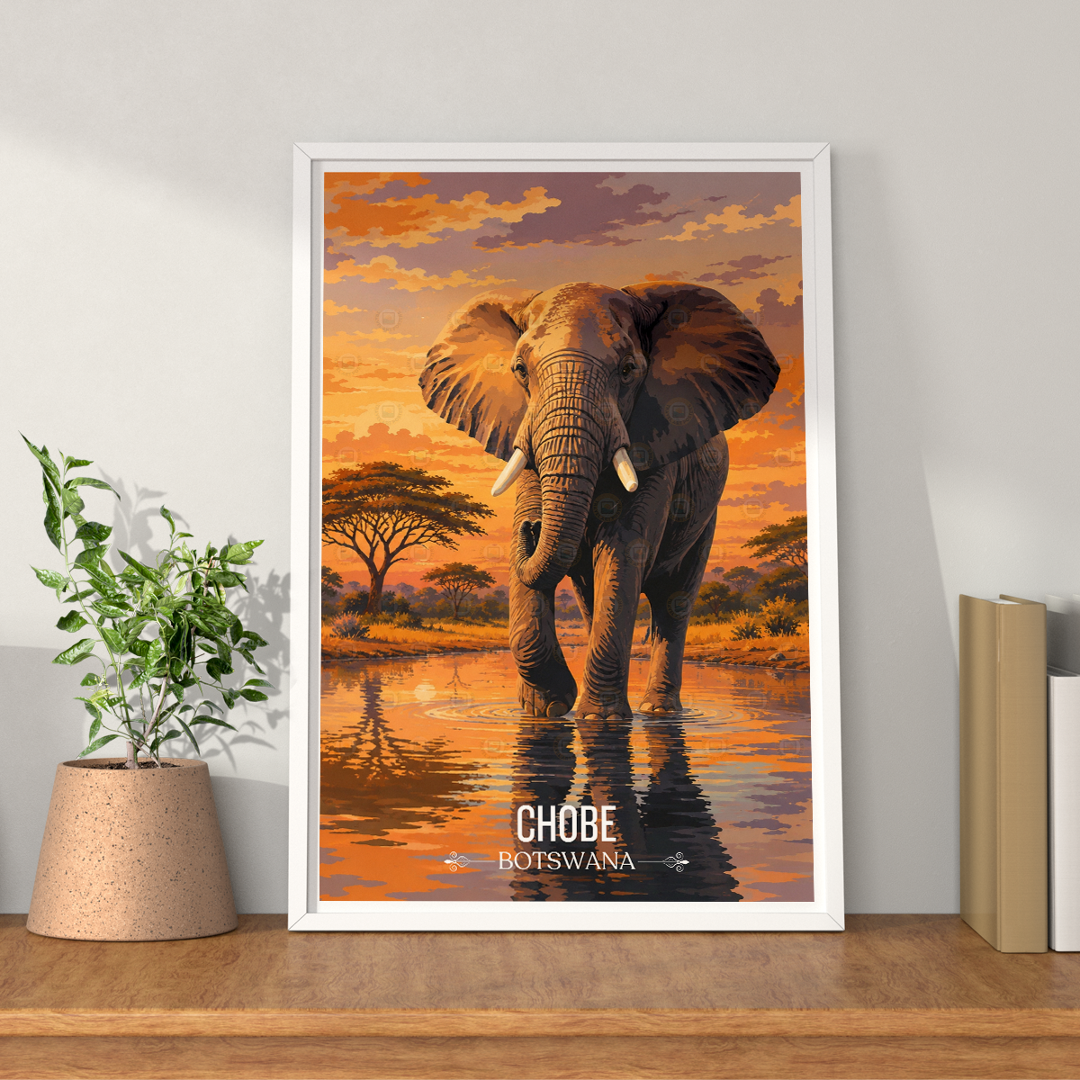 Chobe National Park - Botswana - Travel Wall Art Deco Poster Print - Travel Art Poster Print