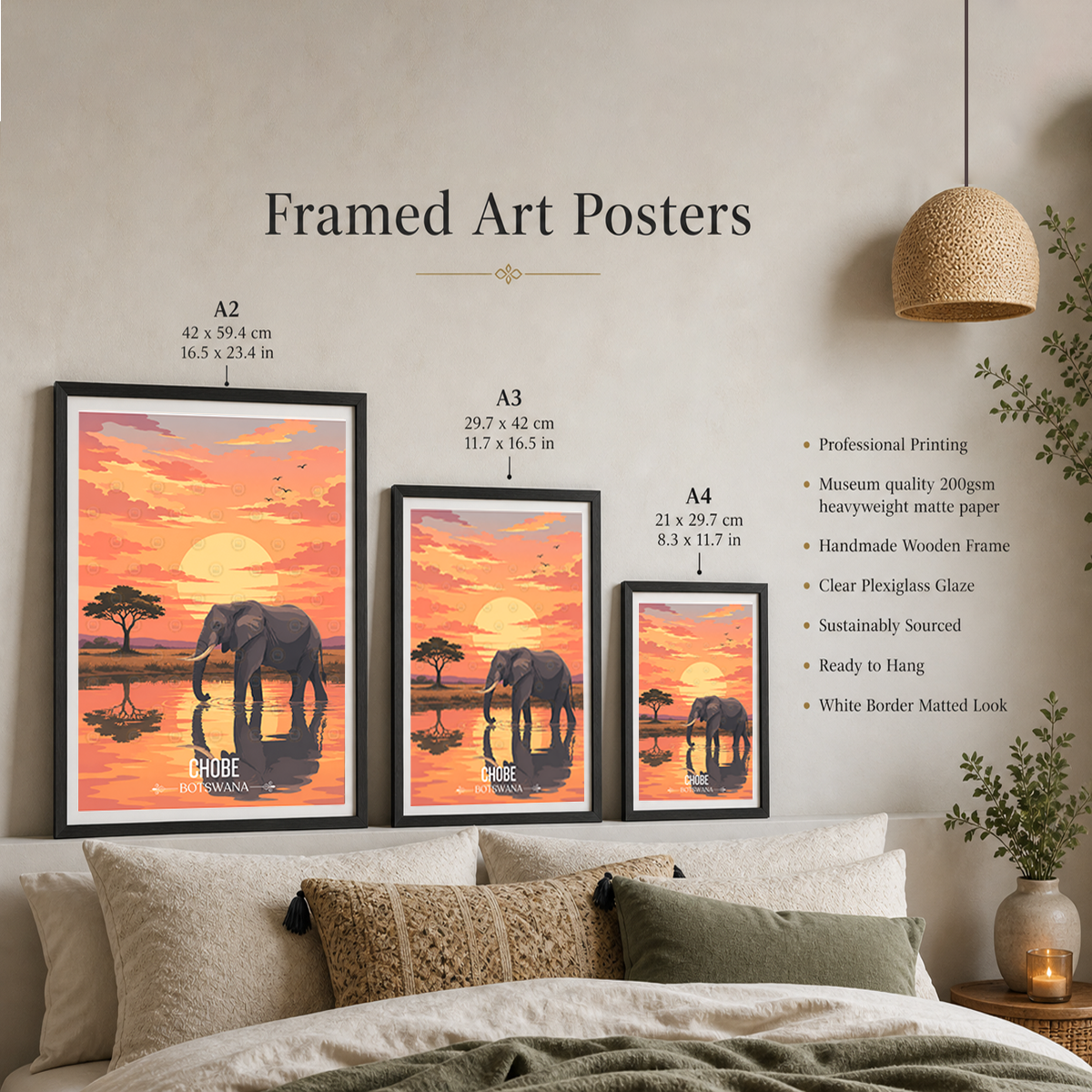 Chobe National Park - Botswana - Travel Wall Art Deco Poster Print - Travel Art Poster Print