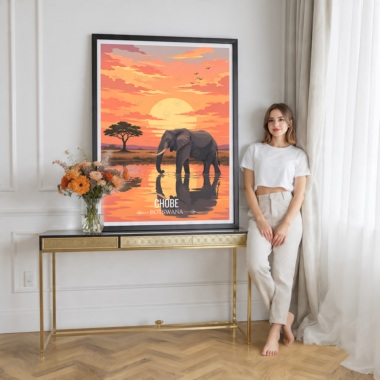 Chobe National Park - Botswana - Travel Wall Art Deco Poster Print - Travel Art Poster Print