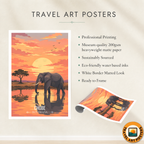 Chobe National Park - Botswana - Travel Wall Art Deco Poster Print - Travel Art Poster Print