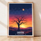 Gaborone - Botswana - Travel Wall Art Deco Poster Print - Travel Art Poster Print