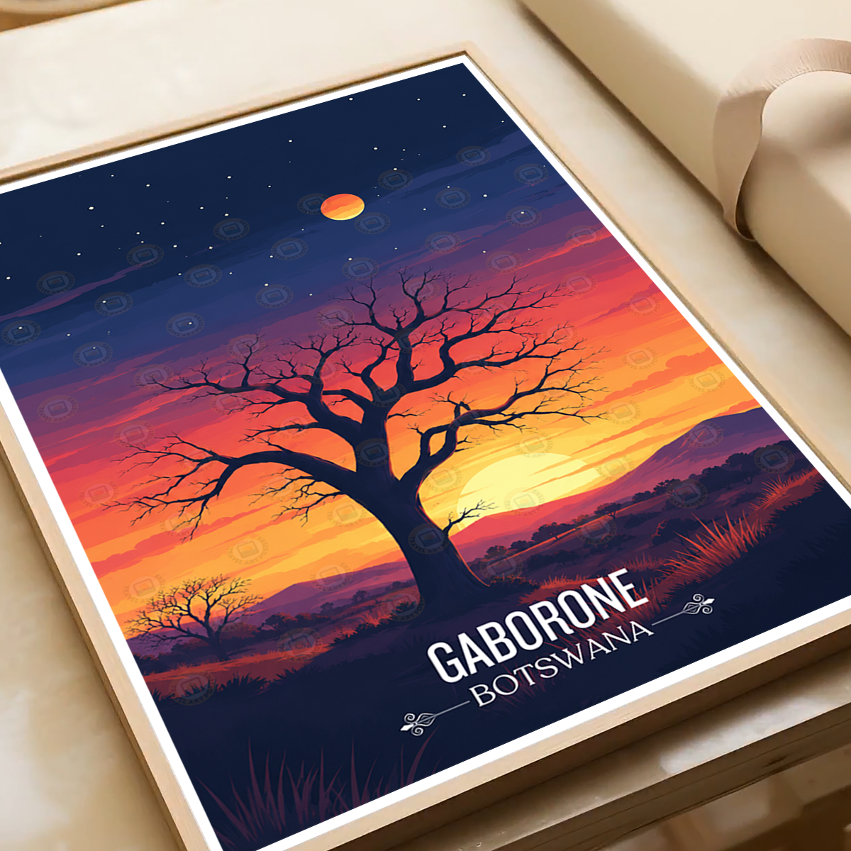 Gaborone - Botswana - Travel Wall Art Deco Poster Print - Travel Art Poster Print