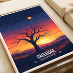 Gaborone - Botswana - Travel Wall Art Deco Poster Print - Travel Art Poster Print