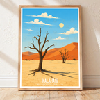 Kalahari - Botswana - Travel Wall Art Deco Poster Print - Travel Art Poster Print