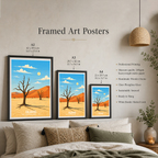 Kalahari - Botswana - Travel Wall Art Deco Poster Print - Travel Art Poster Print
