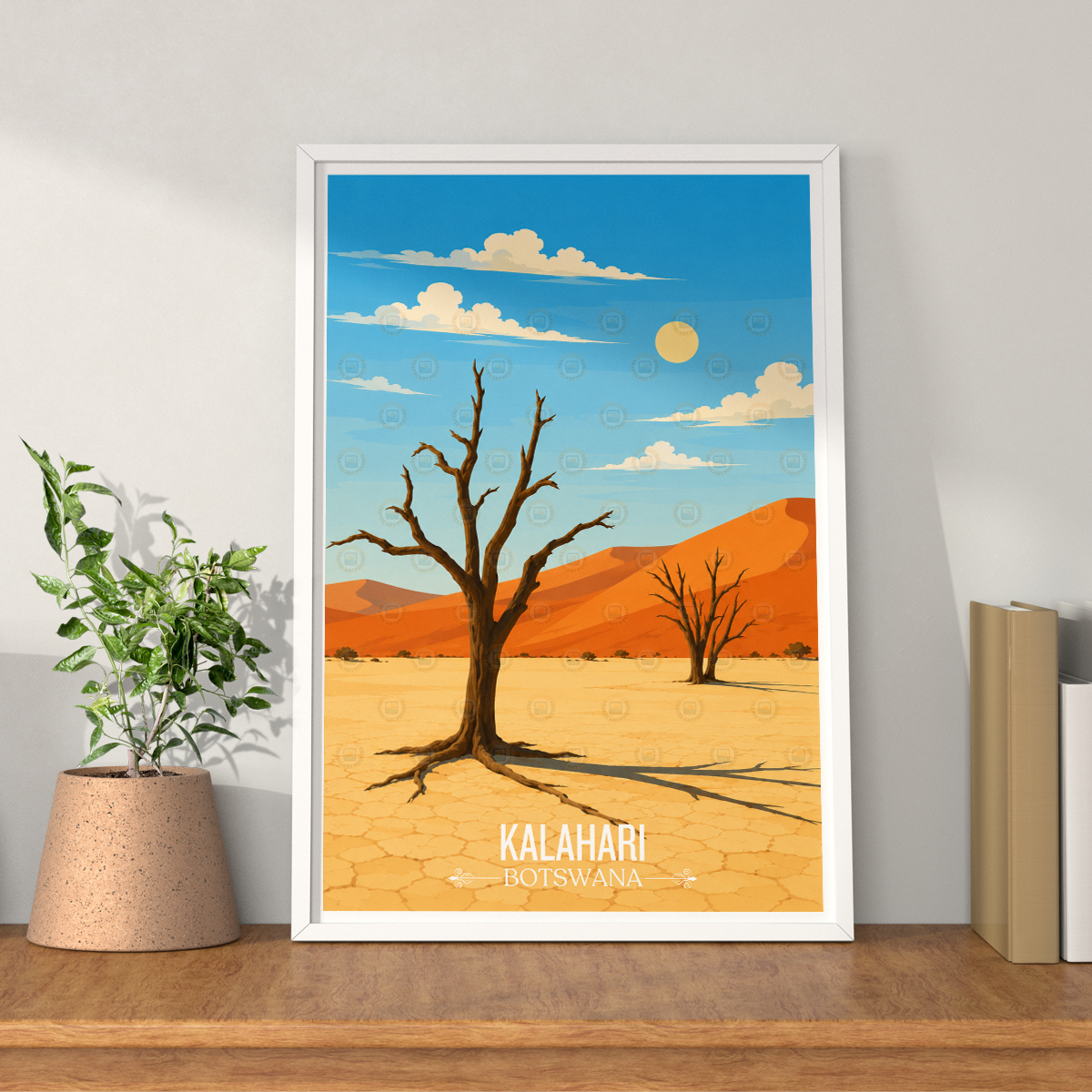 Kalahari - Botswana - Travel Wall Art Deco Poster Print - Travel Art Poster Print