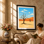 Kalahari - Botswana - Travel Wall Art Deco Poster Print - Travel Art Poster Print