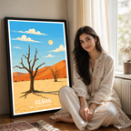 Kalahari - Botswana - Travel Wall Art Deco Poster Print - Travel Art Poster Print