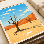Kalahari - Botswana - Travel Wall Art Deco Poster Print - Travel Art Poster Print