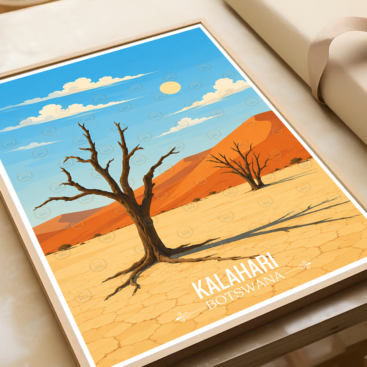 Kalahari - Botswana - Travel Wall Art Deco Poster Print - Travel Art Poster Print