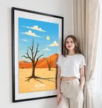 Kalahari - Botswana - Travel Wall Art Deco Poster Print - Travel Art Poster Print