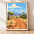 Kgalagadi - Botswana - Travel Wall Art Deco Poster Print - Travel Art Poster Print