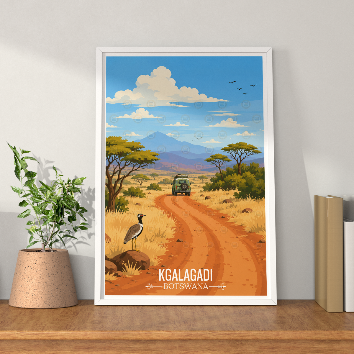 Kgalagadi - Botswana - Travel Wall Art Deco Poster Print - Travel Art Poster Print
