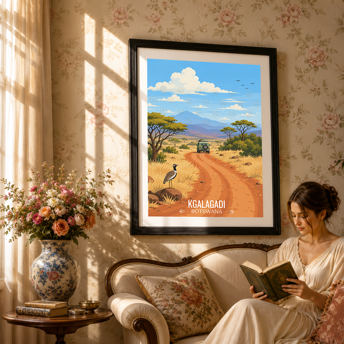 Kgalagadi - Botswana - Travel Wall Art Deco Poster Print - Travel Art Poster Print