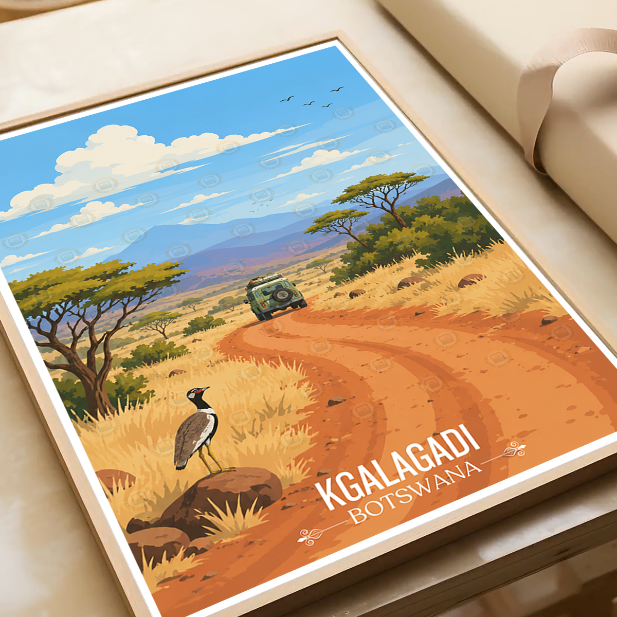 Kgalagadi - Botswana - Travel Wall Art Deco Poster Print - Travel Art Poster Print