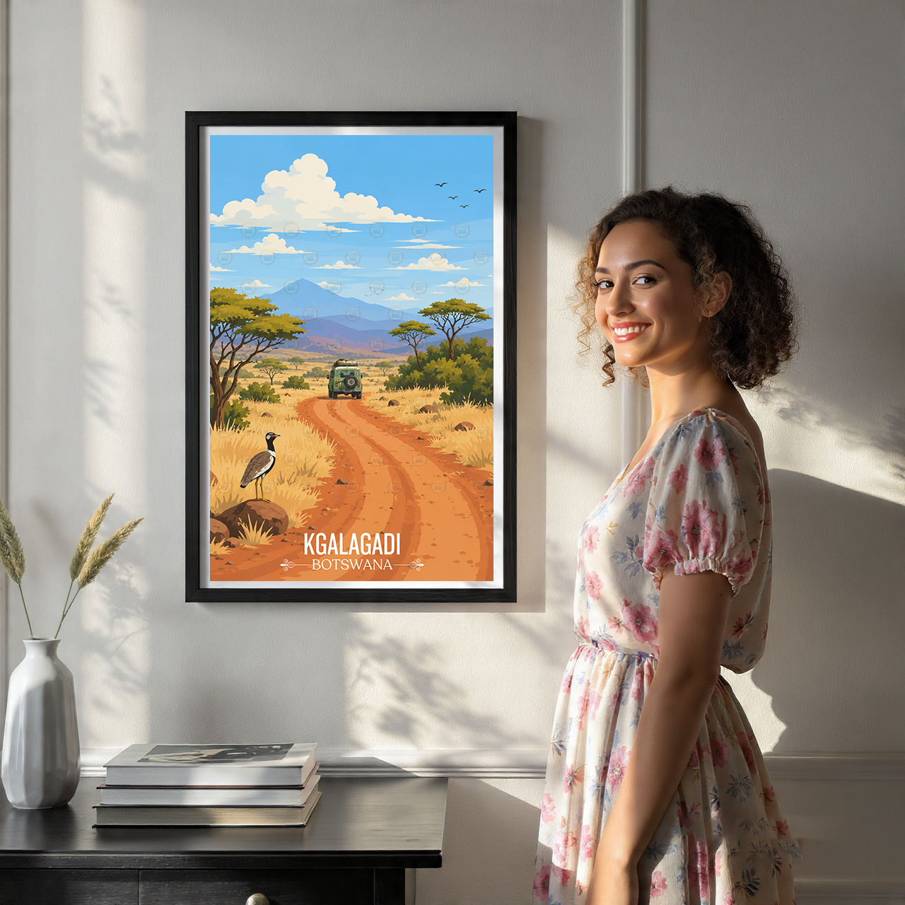 Kgalagadi - Botswana - Travel Wall Art Deco Poster Print - Travel Art Poster Print