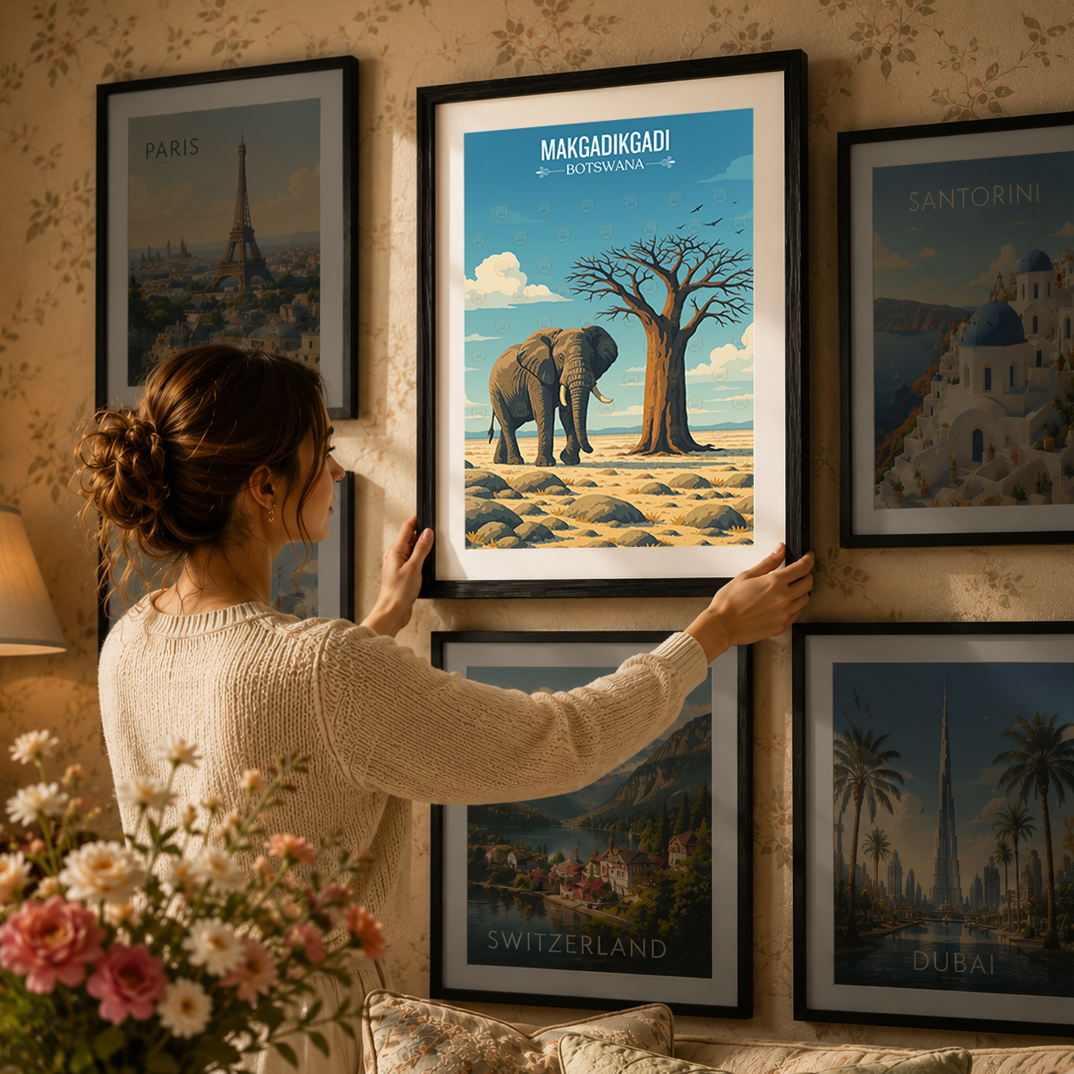 Makgadikgadi - Botswana - Travel Wall Art Deco Poster Print - Travel Art Poster Print