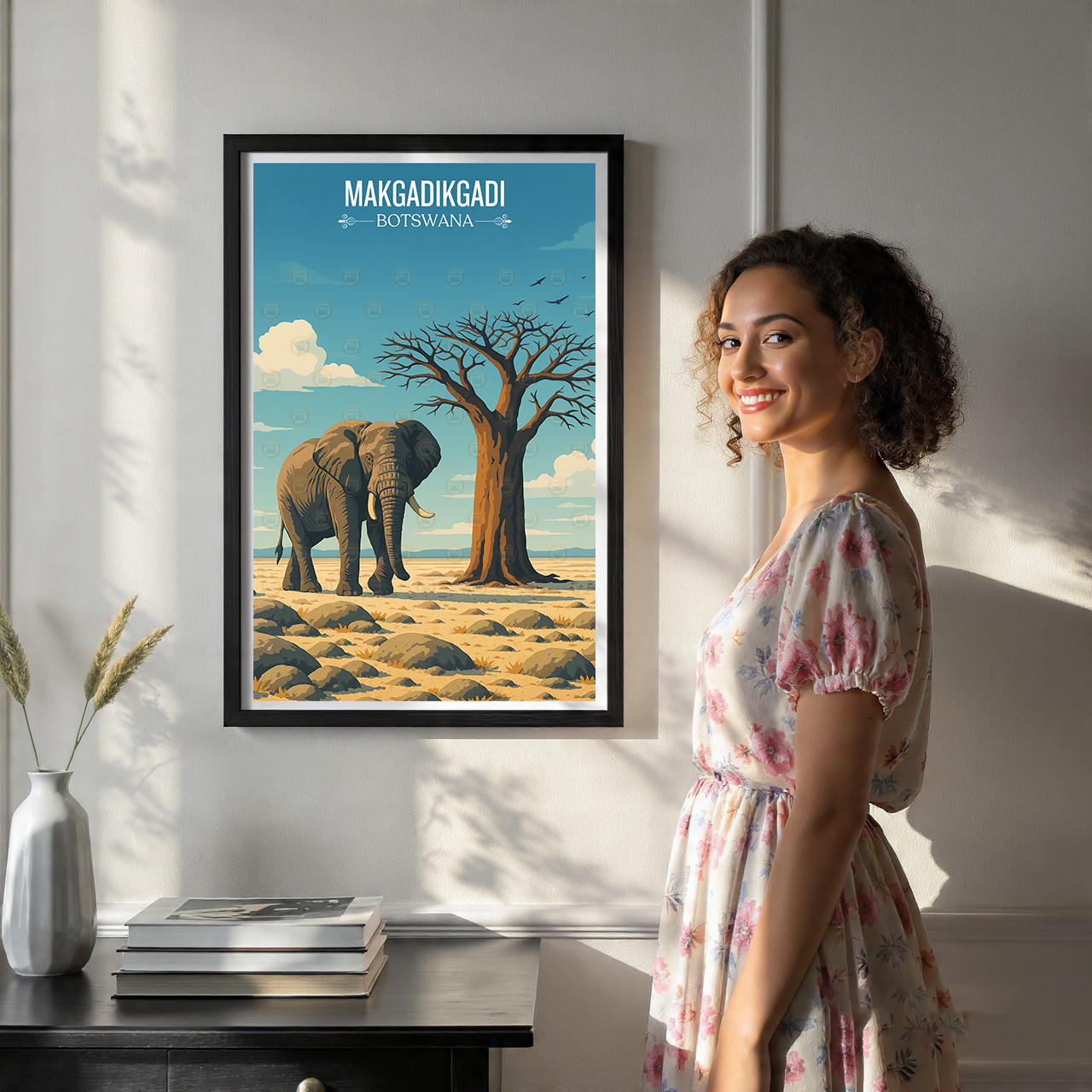 Makgadikgadi - Botswana - Travel Wall Art Deco Poster Print - Travel Art Poster Print