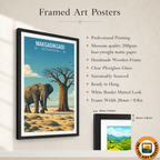 Makgadikgadi - Botswana - Travel Wall Art Deco Poster Print - Travel Art Poster Print