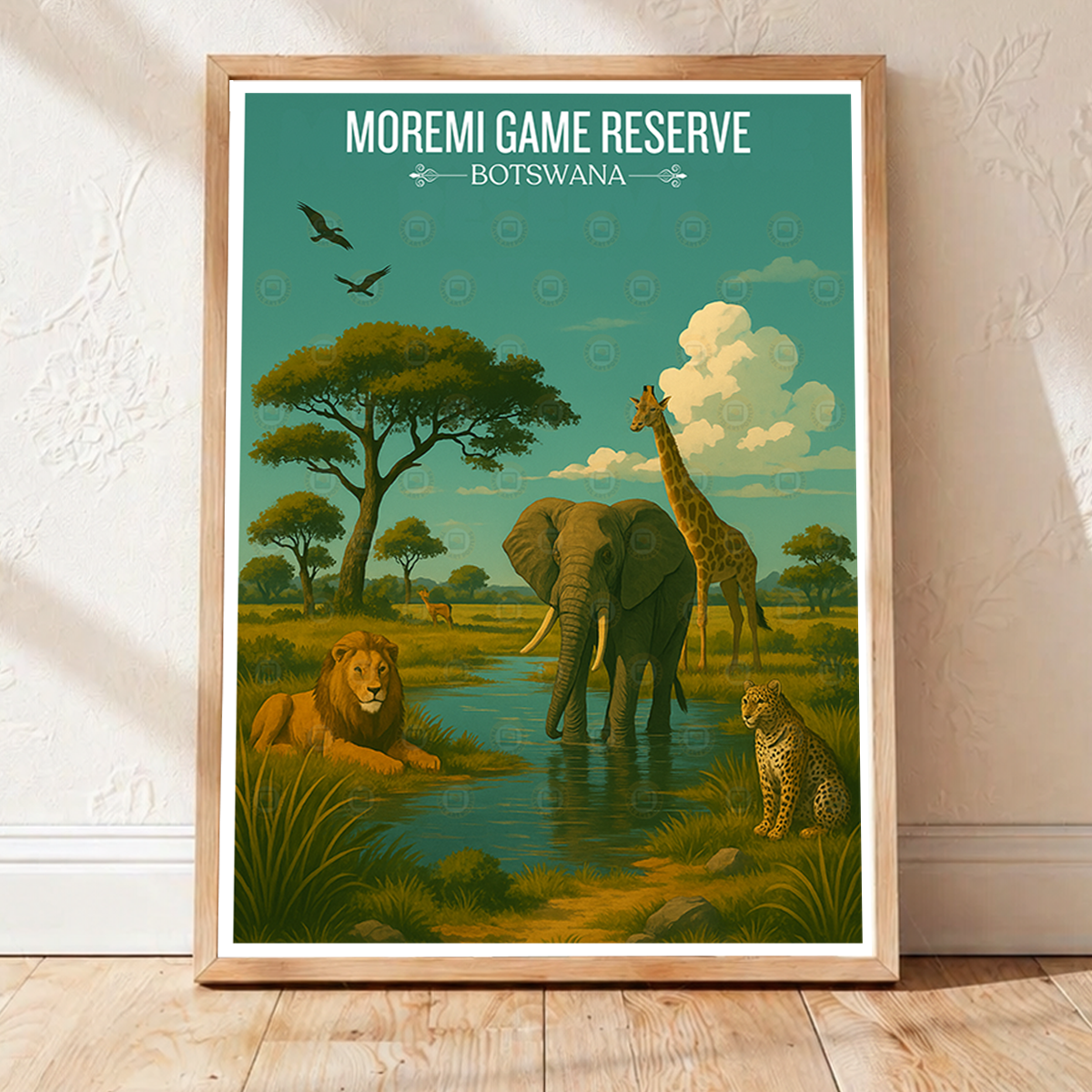 Moremi Game Reserve - Botswana - Travel Wall Art Deco Poster Print - Travel Art Poster Print