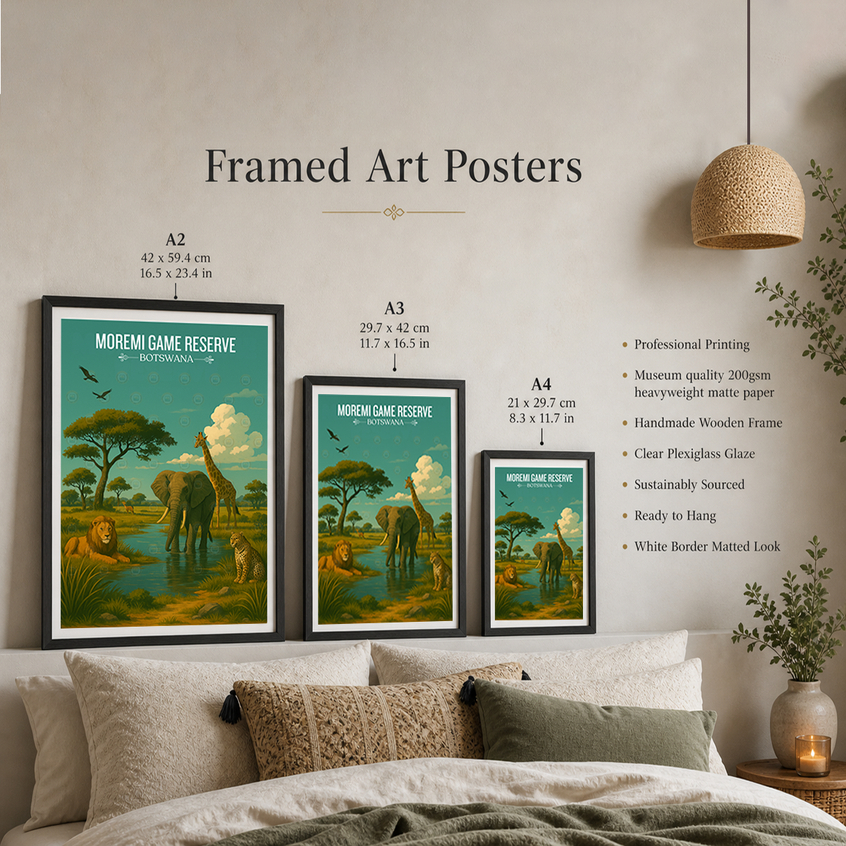 Moremi Game Reserve - Botswana - Travel Wall Art Deco Poster Print - Travel Art Poster Print