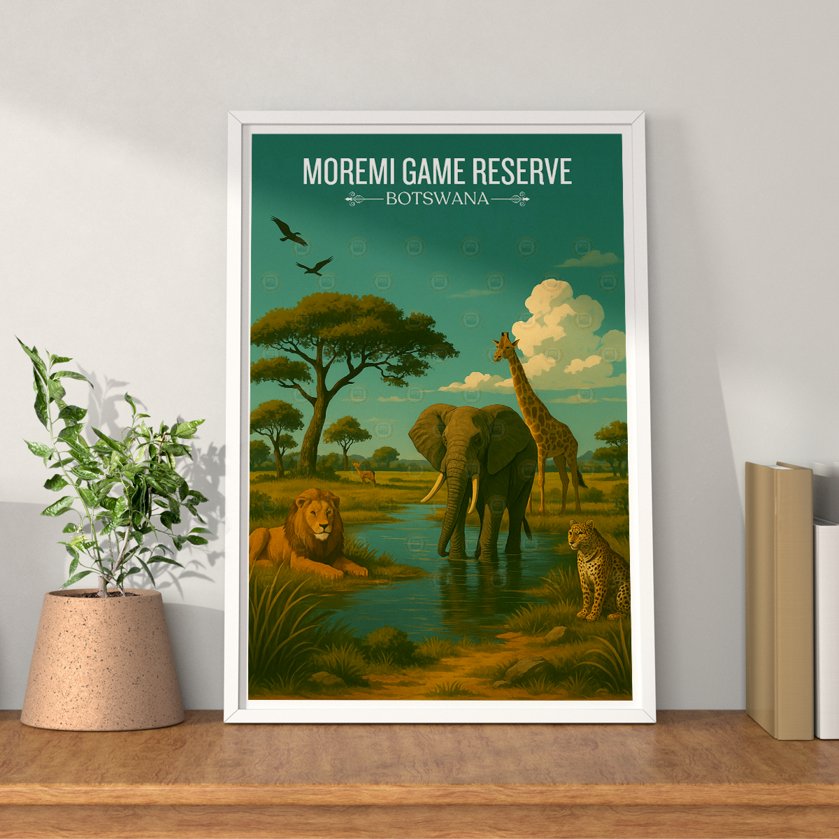 Moremi Game Reserve - Botswana - Travel Wall Art Deco Poster Print - Travel Art Poster Print