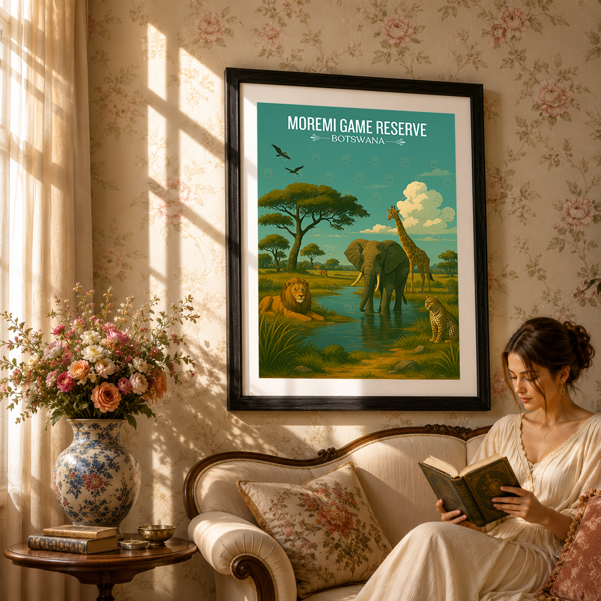 Moremi Game Reserve - Botswana - Travel Wall Art Deco Poster Print - Travel Art Poster Print