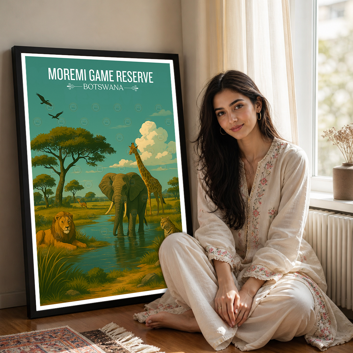 Moremi Game Reserve - Botswana - Travel Wall Art Deco Poster Print - Travel Art Poster Print