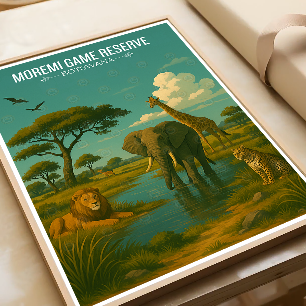 Moremi Game Reserve - Botswana - Travel Wall Art Deco Poster Print - Travel Art Poster Print