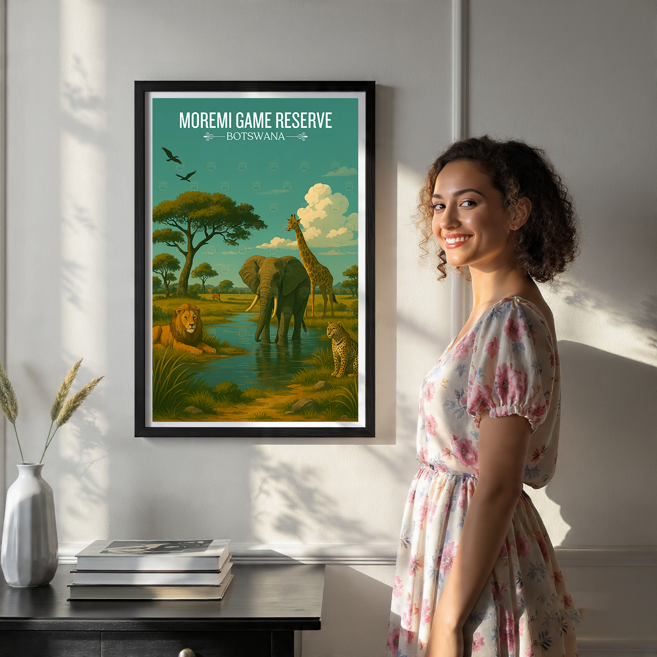 Moremi Game Reserve - Botswana - Travel Wall Art Deco Poster Print - Travel Art Poster Print