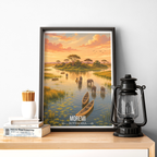 Moremi - Botswana - Travel Wall Art Deco Poster Print - Travel Art Poster Print
