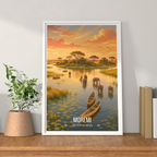 Moremi - Botswana - Travel Wall Art Deco Poster Print - Travel Art Poster Print