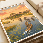 Moremi - Botswana - Travel Wall Art Deco Poster Print - Travel Art Poster Print