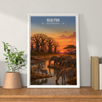 Nxai Pan - Botswana - Travel Wall Art Deco Poster Print - Travel Art Poster Print