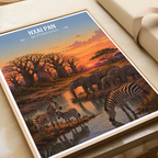 Nxai Pan - Botswana - Travel Wall Art Deco Poster Print - Travel Art Poster Print