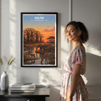 Nxai Pan - Botswana - Travel Wall Art Deco Poster Print - Travel Art Poster Print