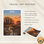 Nxai Pan - Botswana - Travel Wall Art Deco Poster Print - Travel Art Poster Print